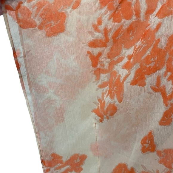 Chico’s chiffon poncho kimono sheer boho orange embroidered top size XL - Picture 6 of 8